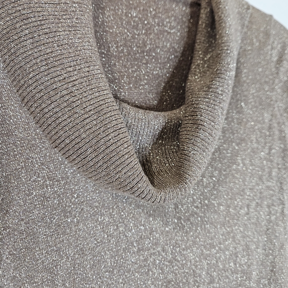 Marciano Gold Shimer Sparkle Pullover Cowl Neck Sweater - Picture 3 of 9